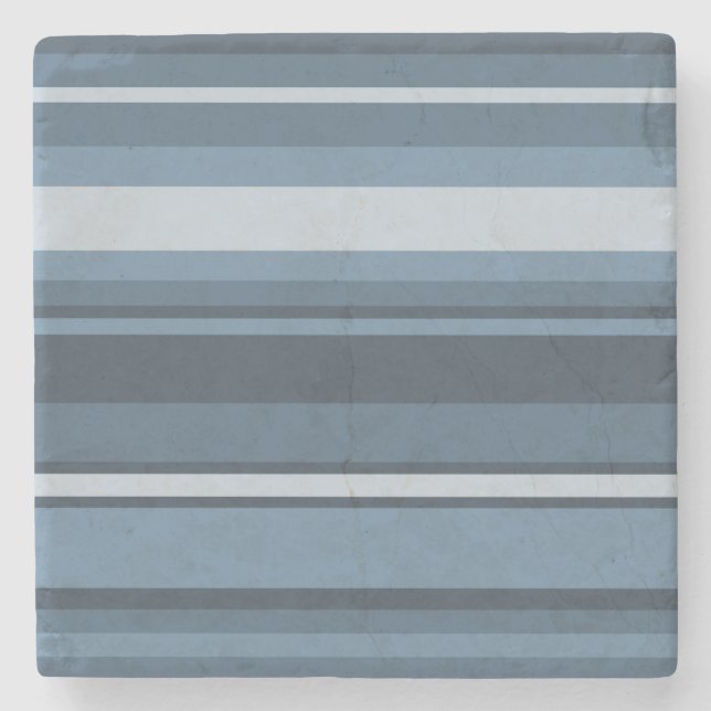 Dessous-de-verre En Pierre Bandes bleu gris (Devant)