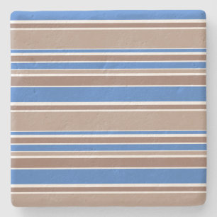 Dessous-de-verre En Pierre Bandes Brown et bleues