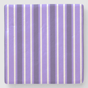 Dessous-de-verre En Pierre Bandes de bonbons violettes et blanches