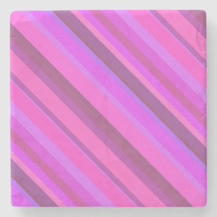 Dessous-de-verre En Pierre Bandes diagonales roses