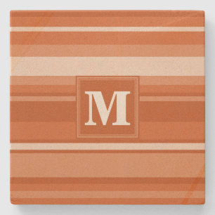 Dessous-de-verre En Pierre Bandes orange monogrammes
