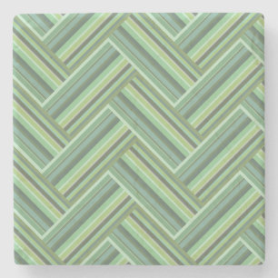 Dessous-de-verre En Pierre Bandes vert olive double tissage