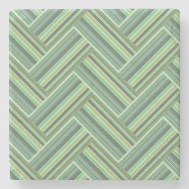 Dessous-de-verre En Pierre Bandes vert olive double tissage (Devant)