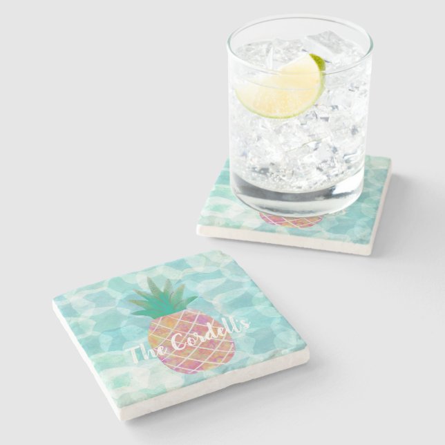 Dessous-de-verre En Pierre Barre d'ananas personnalisée Barres de boissons (Côté)