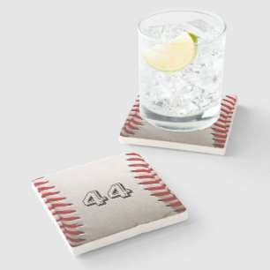 Dessous-de-verre En Pierre Baseball avec numéro personnalisable