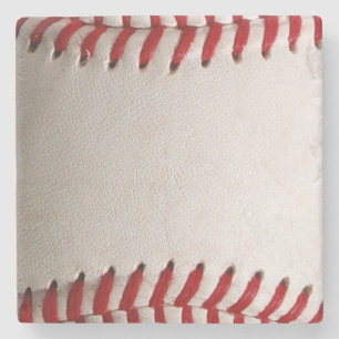 Dessous-de-verre En Pierre Baseball et Softball Classiques Couture Rouge
