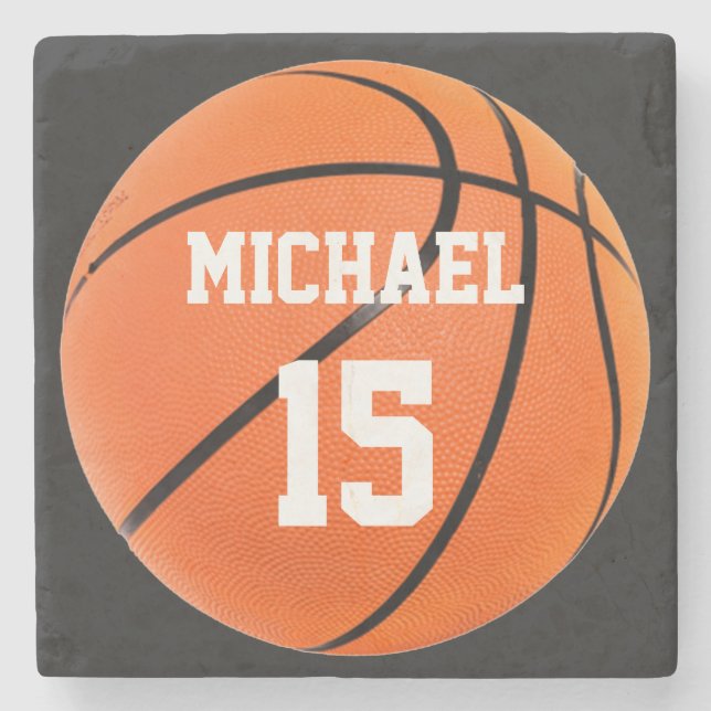Dessous-de-verre En Pierre Basket-ball Votre nom (Devant)