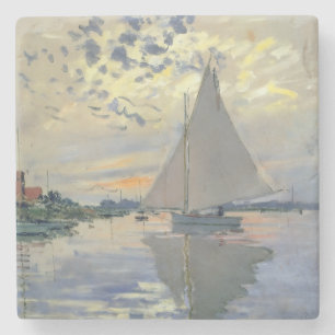 Dessous-de-verre En Pierre Bateau à voile de Monet Impressionnisme français A
