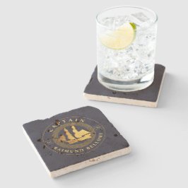Dessous-de-verre En Pierre Bateau Gold
