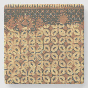 Dessous-de-verre En Pierre Batik Earthy Grain de Café Élégant Rustique Rugueu