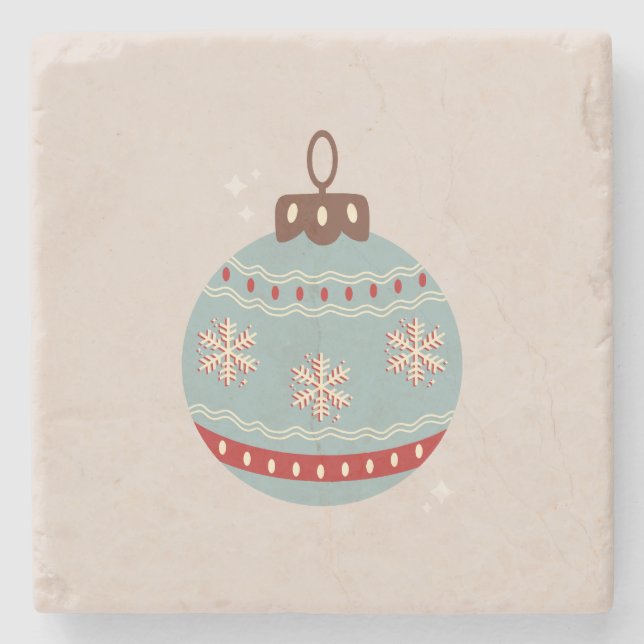 Dessous-de-verre En Pierre Bauble de Noël rétro Vintage (Devant)