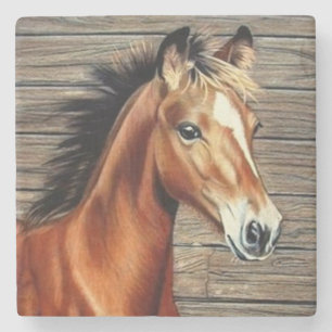Dessous-de-verre En Pierre Beau Cheval Art