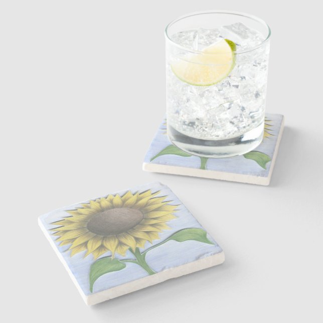 Dessous-de-verre En Pierre Beau tournesol (Côté)