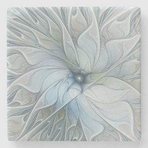 Dessous-de-verre En Pierre Beauté Élégante Fleur d'Art Abstrait Moderne Fract