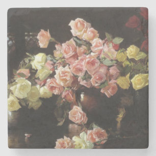 Dessous-de-verre En Pierre Beaux Roses (par Joseph DeCamp)