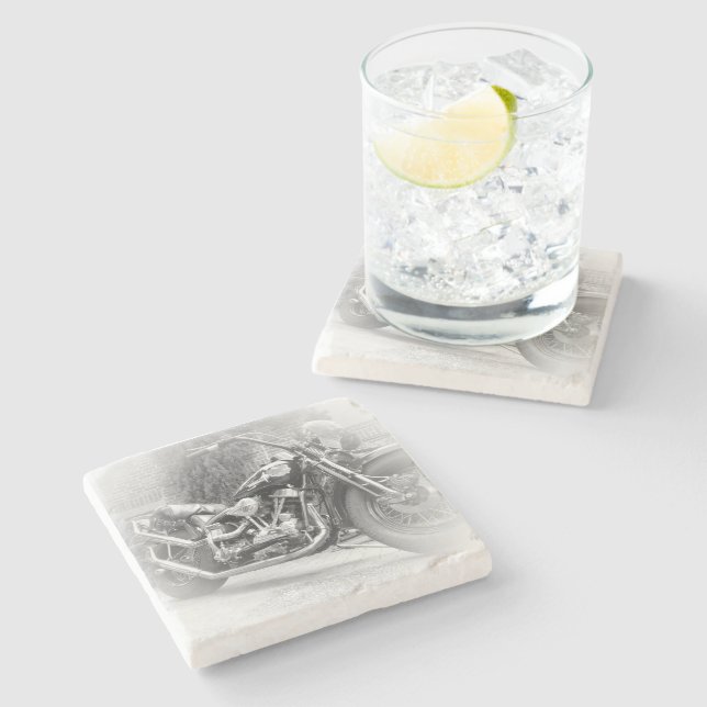 Dessous-de-verre En Pierre Beer Motorcycle Coaster 12 (Côté)