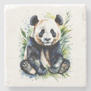 Dessous-de-verre En Pierre Belle aquarelle Panda Bear