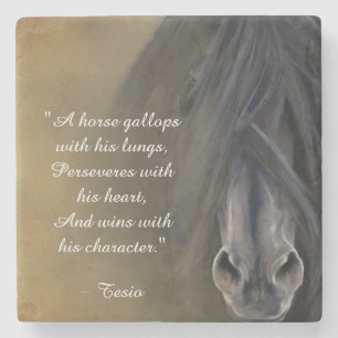 Dessous-de-verre En Pierre Belle citation Inspirationnelle du Cheval Noir
