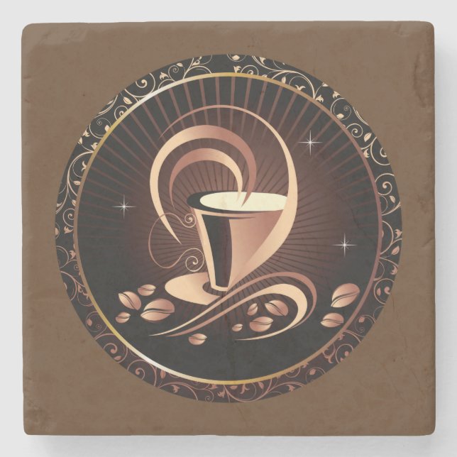 Dessous-de-verre En Pierre Belle Coupe/Soucoupe de café (Devant)