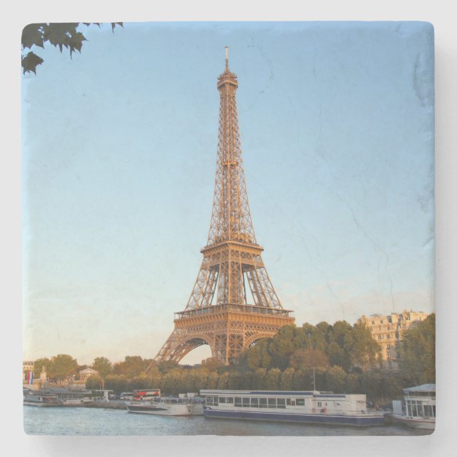 Dessous-de-verre En Pierre Belle Tour Eiffel Paris France (Devant)