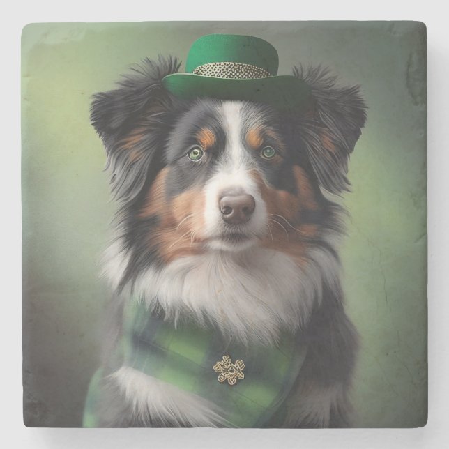 Dessous-de-verre En Pierre berger australien saint patrick (Devant)