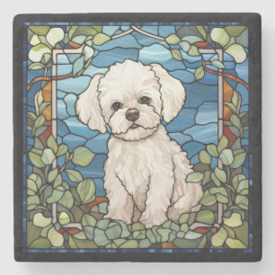 Dessous-de-verre En Pierre Bichon Frise