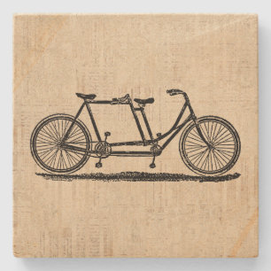 Dessous-de-verre En Pierre Bicyclette en tandem Bicyclette à deux personnes