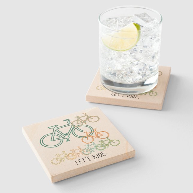 Dessous-de-verre En Pierre Bicyclettes à vélo (Côté)