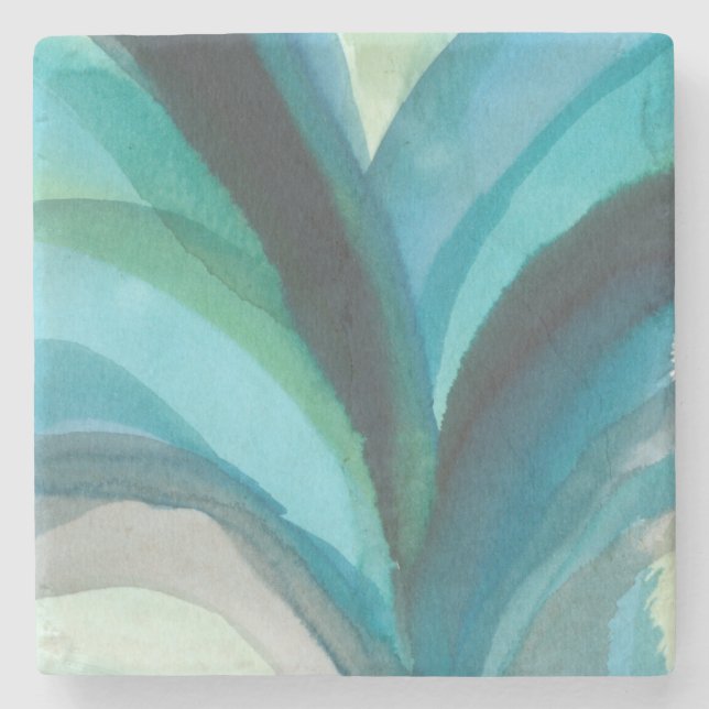 Dessous-de-verre En Pierre Big Blue Leaf I (Devant)