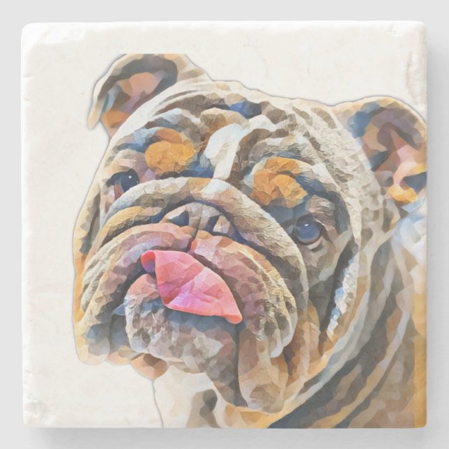 Dessous-de-verre En Pierre Biggie Bulldog Animal Gram (Devant)