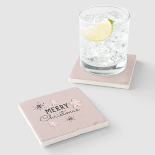 Dessous-de-verre En Pierre Biscuit de Noël au pain d'épice rose  
