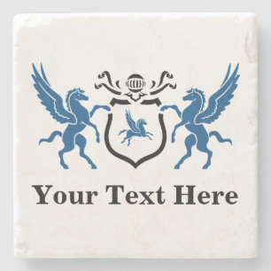 Dessous-de-verre En Pierre Blason fait sur commande de Pegasus des textes