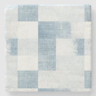 Dessous-de-verre En Pierre Bleu Blanc Denim Jean Stripes Anniversaire