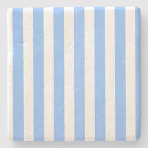 Dessous-de-verre En Pierre Bleu et blanc rayures de bonbons