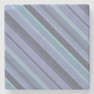 Dessous-de-verre En Pierre Bleu-gris bandes diagonales