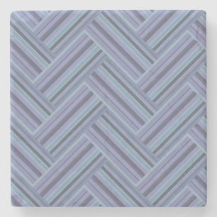 Dessous-de-verre En Pierre Bleu gris rayures motif double tissage