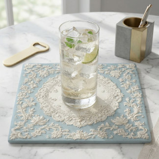 Dessous-de-verre En Pierre Bleu rustique de campagne française vintage | Art