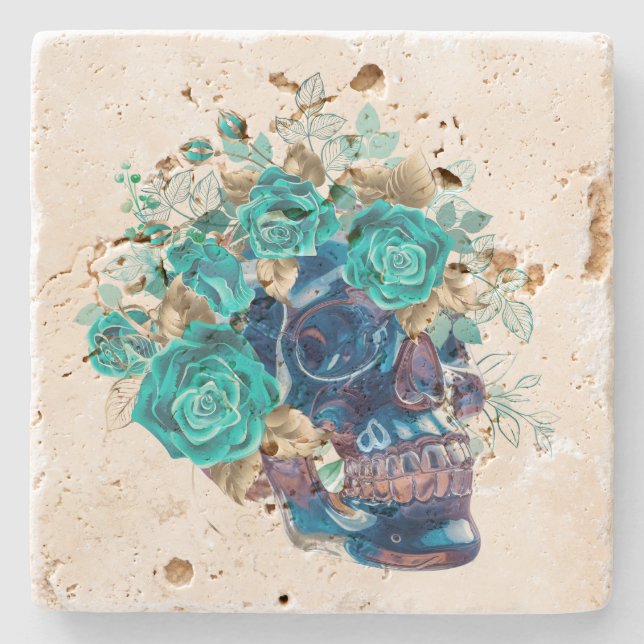 Dessous-de-verre En Pierre Blue Bloom Requiem (Devant)