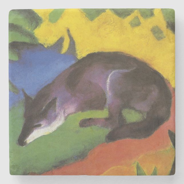 Dessous-de-verre En Pierre Blue Fox (par Franz Marc) (Devant)