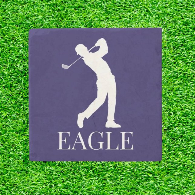 Dessous-de-verre En Pierre Blue Navy Golf EAGLE (Tee Up the Fun!)