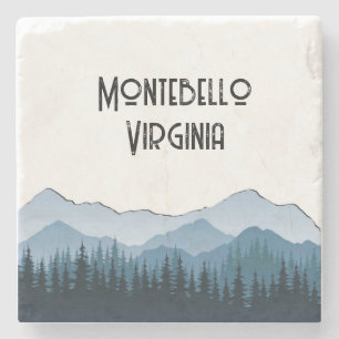 Dessous-de-verre En Pierre Blue Ridge Mountains, Montebello personnalisable