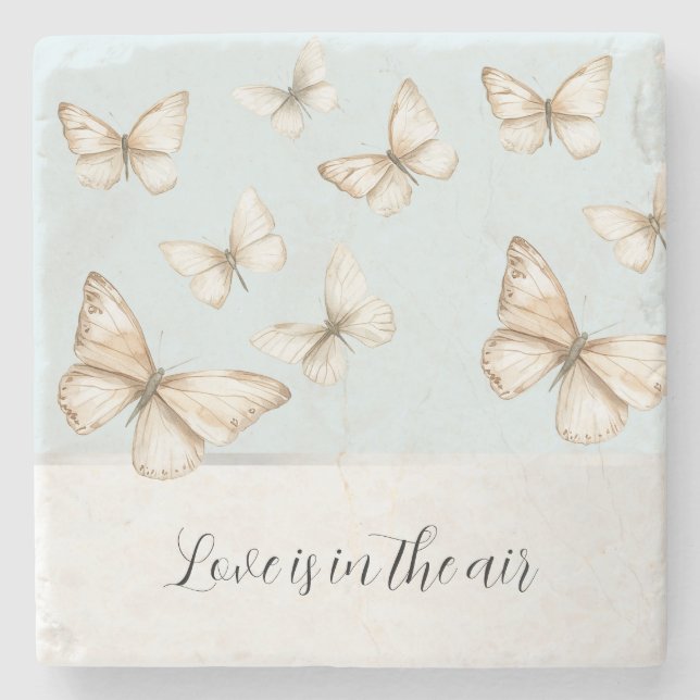 Dessous-de-verre En Pierre Blue Skies & Butterflies  (Devant)