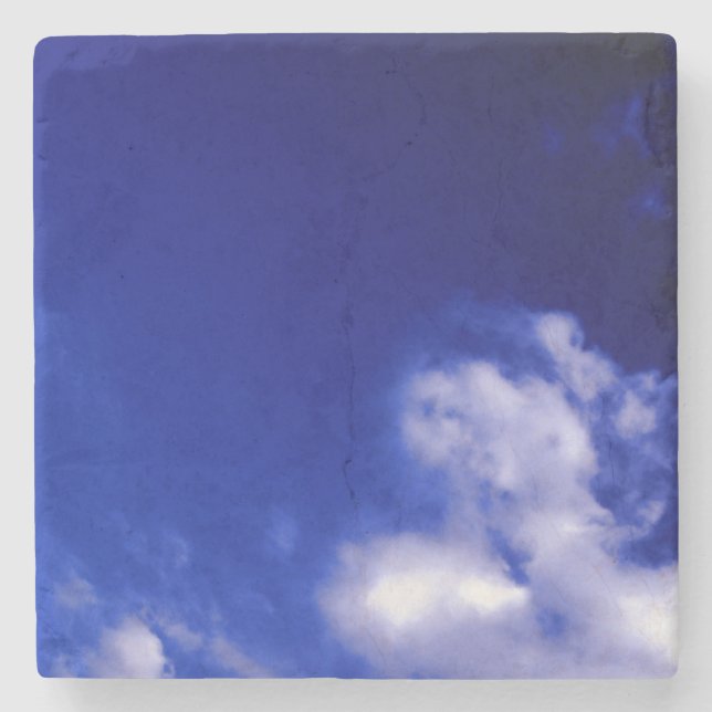 Dessous-de-verre En Pierre Blue Sky Unique Chic Moderne Minimal (Devant)