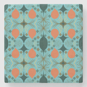 Dessous-de-verre En Pierre Boho Géométrique Diamant Turquoise
