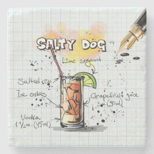 Dessous-de-verre En Pierre Boisson de chien salé