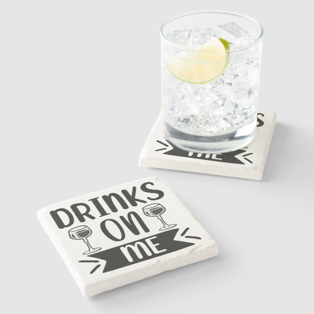 Dessous-de-verre En Pierre Boissons Sur Moi (Côté)