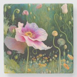 Dessous-de-verre En Pierre Boîte cadeau rose Fleur