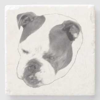 Dessous-de-verre En Pierre Bold bulldog portrait in high contrast