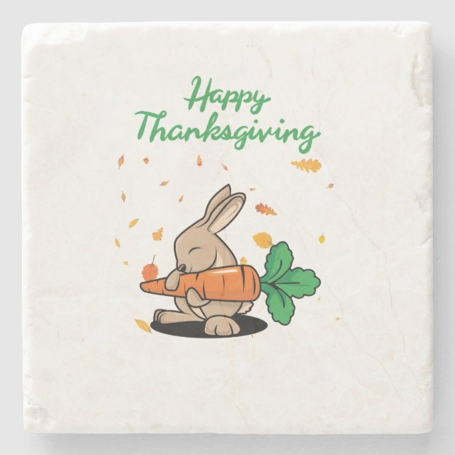 Dessous-de-verre En Pierre Bon thanksgiving Funny Lapin (Devant)