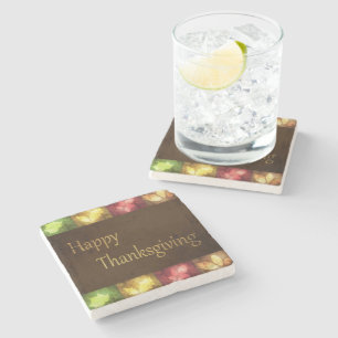 Dessous-de-verre En Pierre Bon thanksgiving Grunge Feuilles